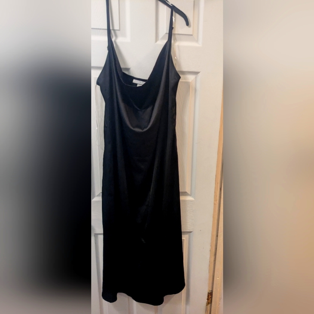 Black Satin Slip Dress